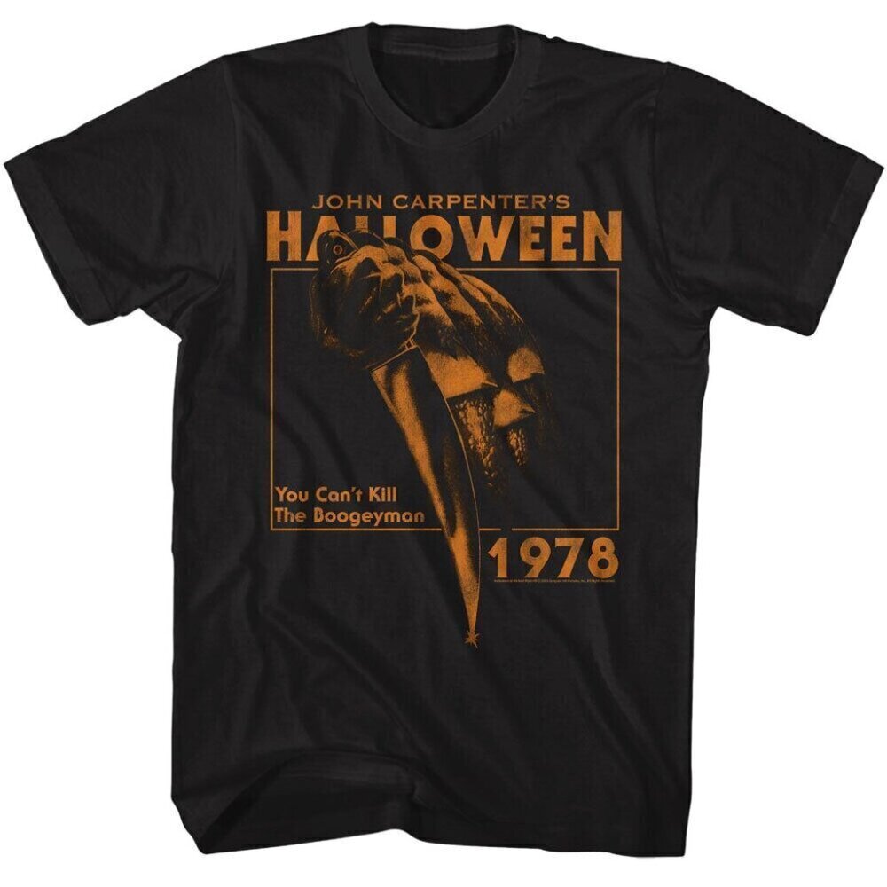 Michael Myers Halloween 1978 Pumpkin Knife Graphic Tee Horror Movie Fan Shirt